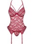 Obsessive Ivetta Lace Corset and Thong RED